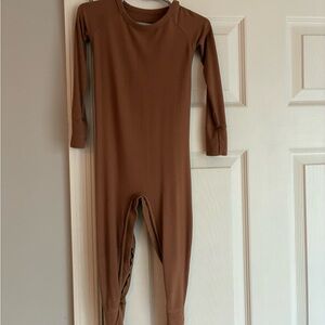 Little Sleepies Chocolate Ribbed Kids Footie